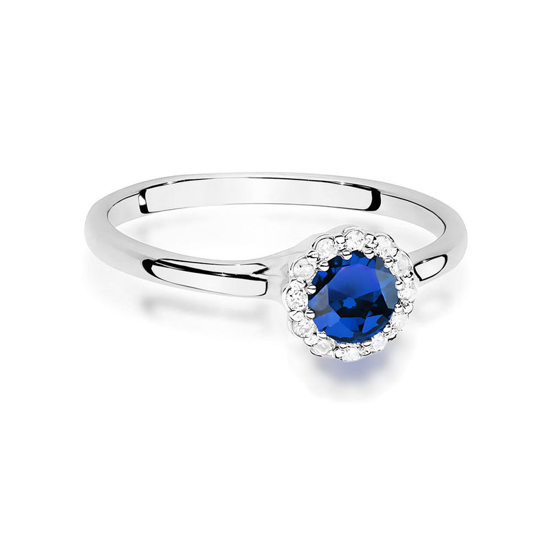 Inel Aur 14K cu Safir 0.50 ct si Diamante Naturale 0.10 ct, imaginea 10 din 12