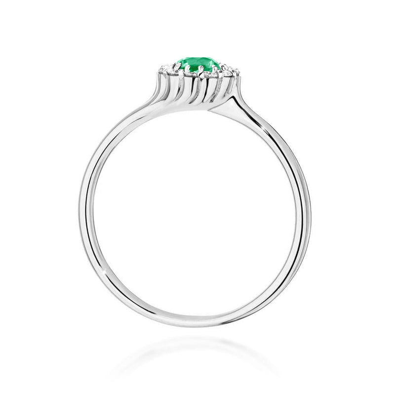 Inel Aur 14K cu Smarald 0.50 ct si Diamante Naturale 0.10 ct, imaginea 11 din 12