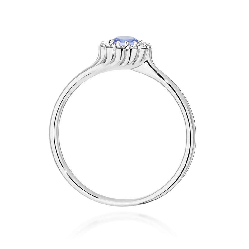 Inel Aur 14K cu Tanzanit 0.50 ct si Diamante Naturale 0.10 ct, imaginea 11 din 12