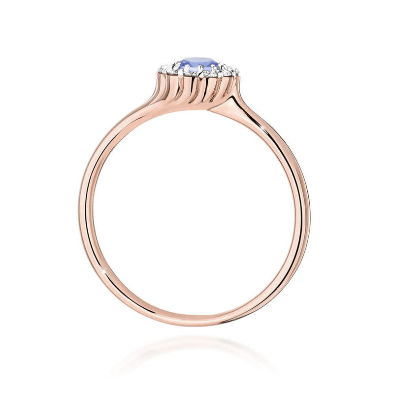 Inel Aur 14K cu Tanzanit 0.50 ct si Diamante Naturale 0.10 ct, imaginea 7 din 12