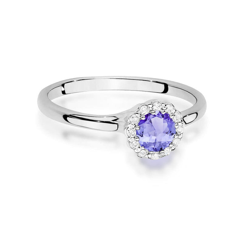 Inel Aur 14K cu Tanzanit 0.50 ct si Diamante Naturale 0.10 ct, imaginea 10 din 12