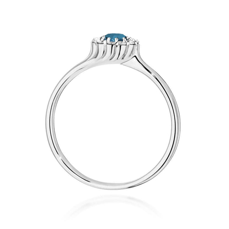 Inel Aur 14K cu Topaz London Blue 0.50 ct si Diamante Naturale 0.10 ct, imaginea 11 din 12