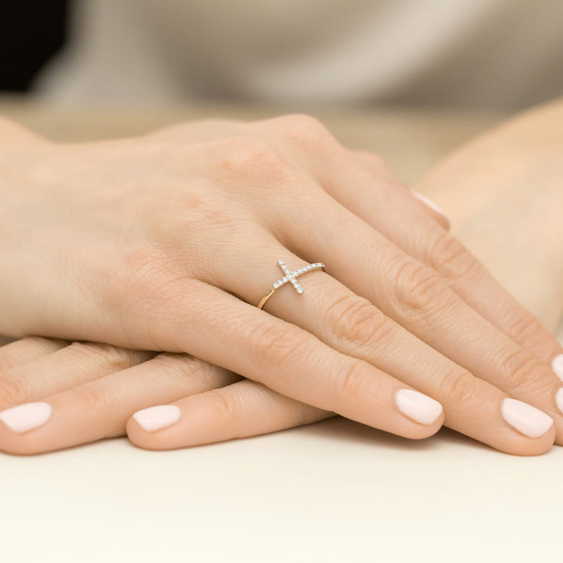 Inel Aur 14K cu Diamante Naturale 0.09 ct, imaginea 4 din 12