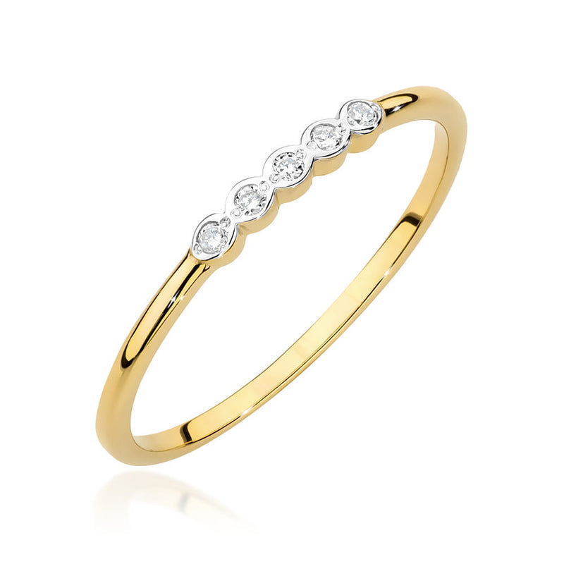 Inel Aur 14K cu Diamante Naturale 0.04 ct — Aur galben