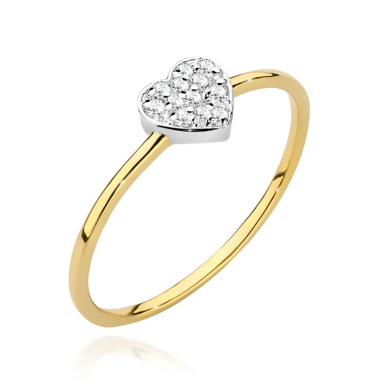 Inel Aur 14K cu Diamante Naturale 0.10 ct — Aur galben