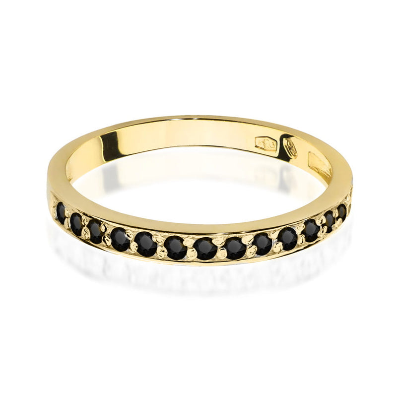 Inel Aur 14K cu Diamante Naturale Negre 0.20 ct, imaginea 2 din 12