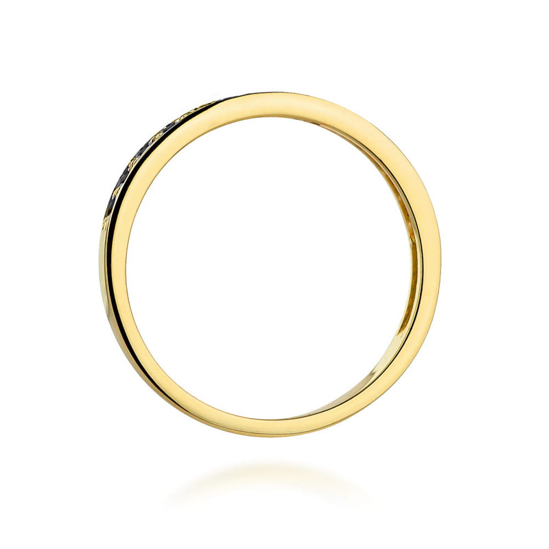 Inel Aur 14K cu Diamante Naturale Negre 0.20 ct, imaginea 3 din 12