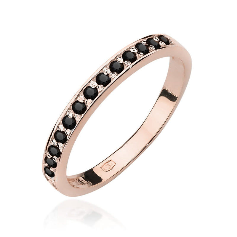 Inel Aur 14K cu Diamante Naturale Negre 0.20 ct, imaginea 5 din 12