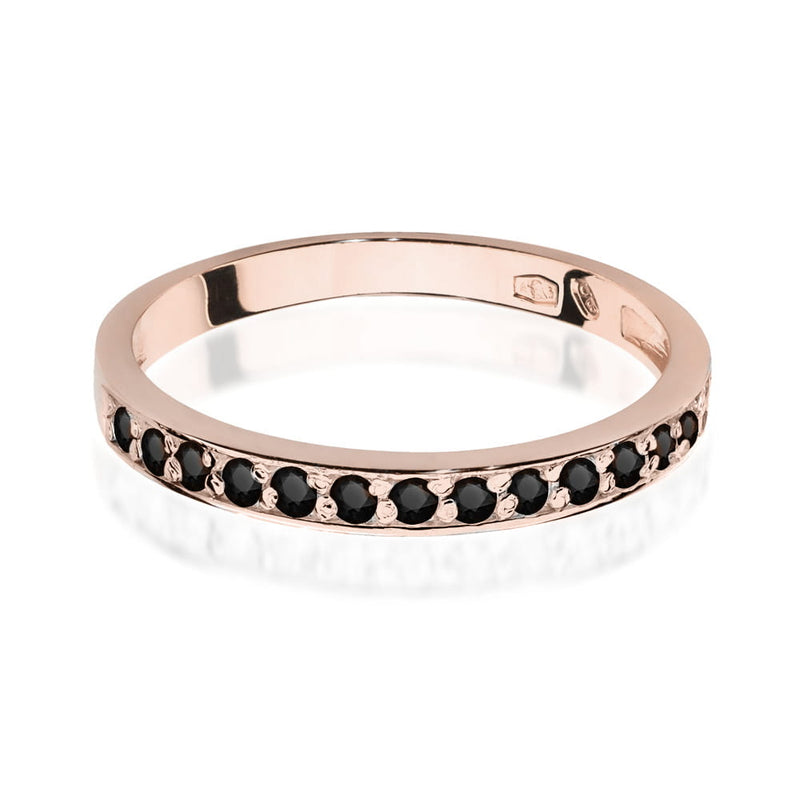 Inel Aur 14K cu Diamante Naturale Negre 0.20 ct, imaginea 6 din 12