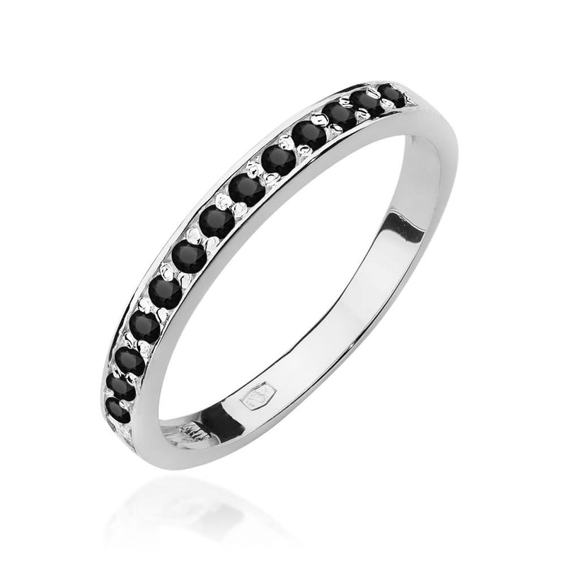 Inel Aur 14K cu Diamante Naturale Negre 0.20 ct, imaginea 9 din 12