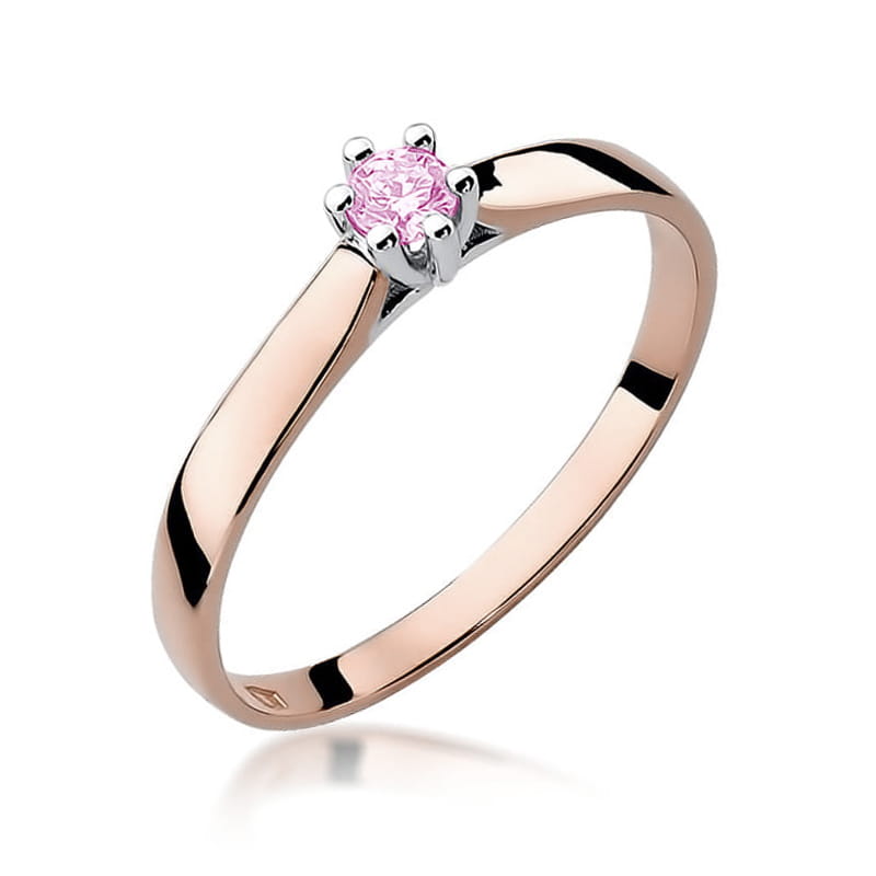 Inel Aur 14K cu Topaz Roz 0.15 ct, imaginea 3 din 6