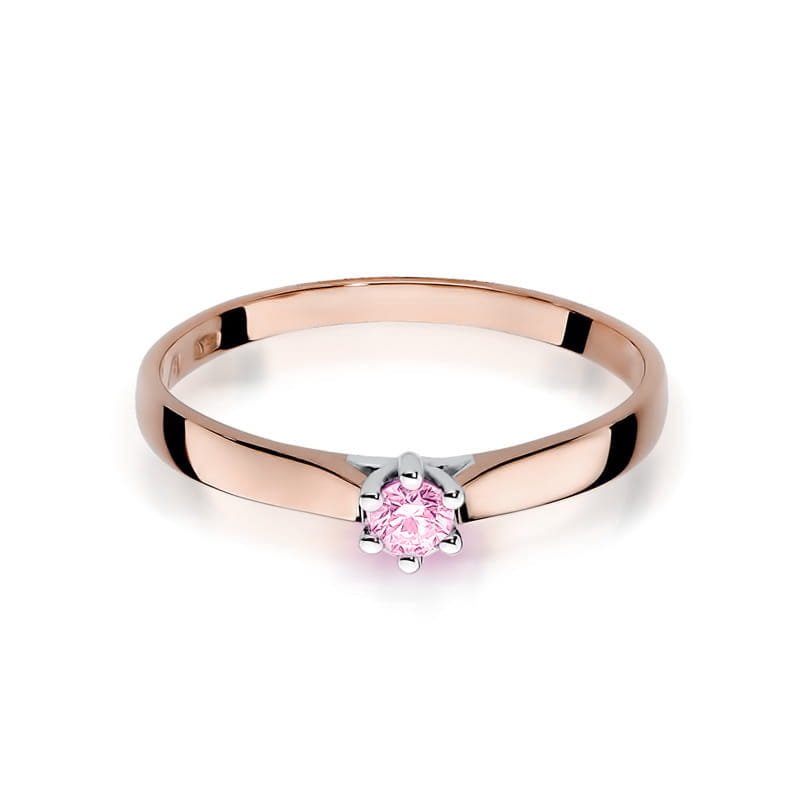 Inel Aur 14K cu Topaz Roz 0.15 ct, imaginea 4 din 6