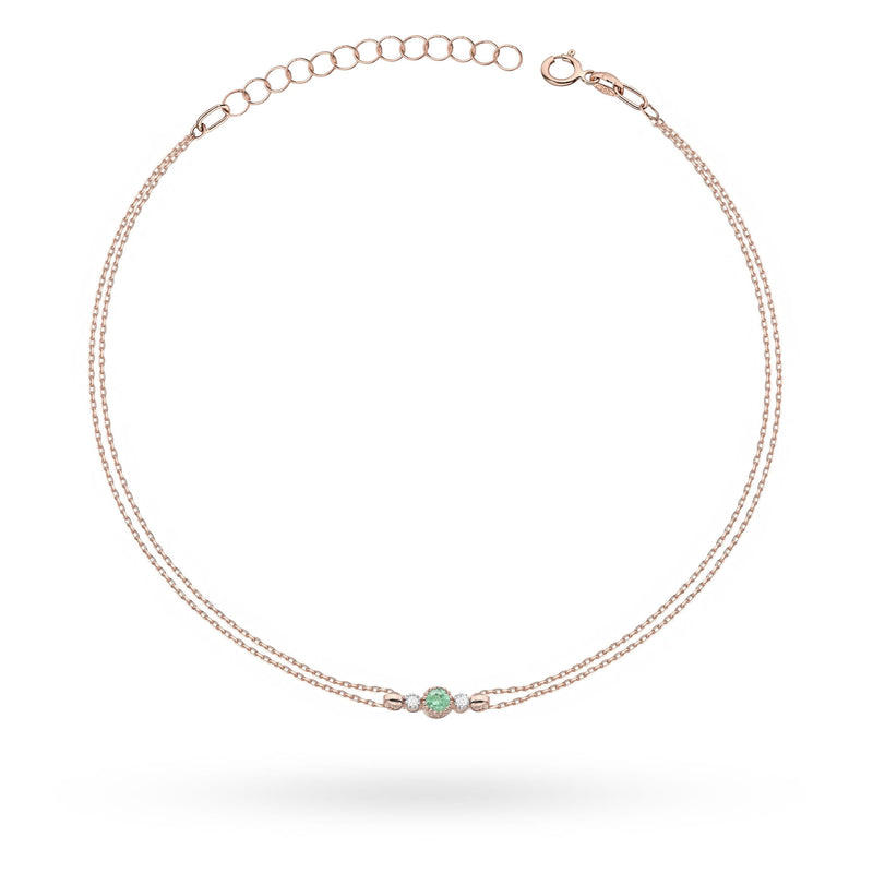 Bratara Aur 14K cu Smarald 0.15 ct si Diamante Naturale 0.03 ct, imaginea 3 din 5