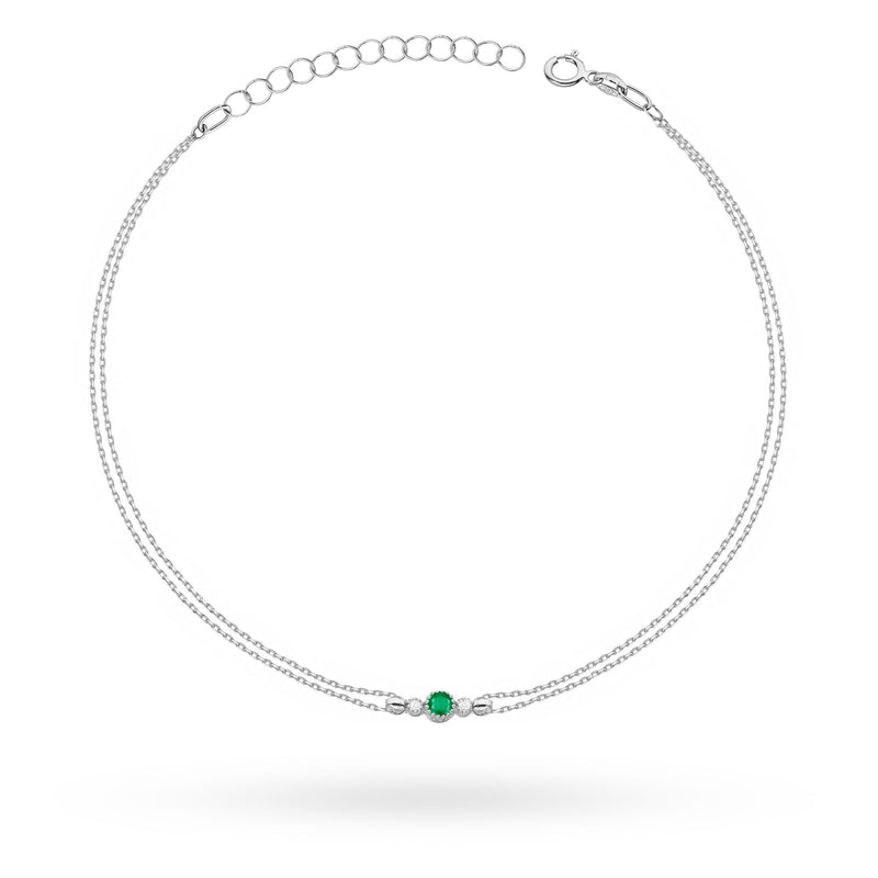 Bratara Aur 14K cu Smarald 0.15 ct si Diamante Naturale 0.03 ct, imaginea 5 din 5