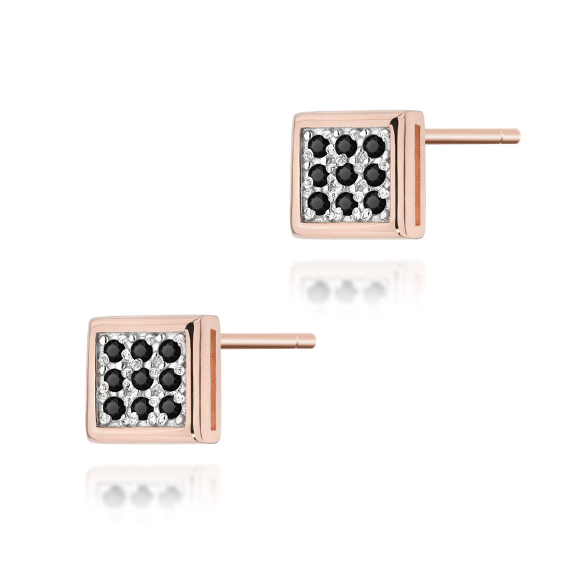 Cercei Aur 14K cu Diamante Naturale Negre 0.09 ct, imaginea 3 din 6