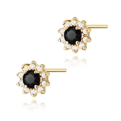 Cercei Aur 14K cu Diamante Naturale Albe si Negre 0.29 ct