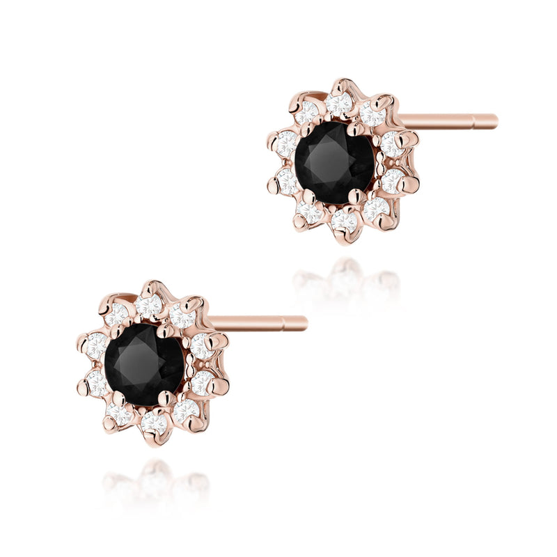 Cercei Aur 14K cu Diamante Naturale Albe si Negre 0.29 ct, imaginea 4 din 8