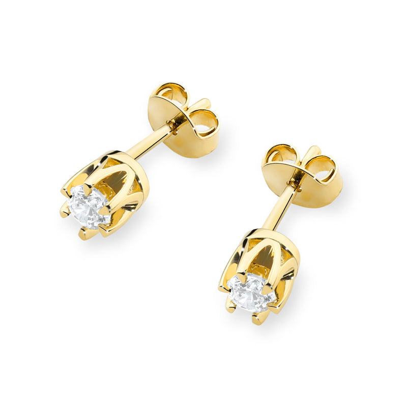 Cercei Aur 14K cu Diamant Natural 0.12 ct, imaginea 2 din 6