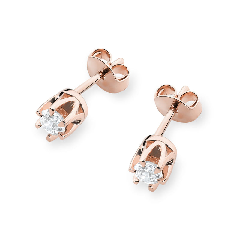 Cercei Aur 14K cu Diamant Natural 0.12 ct, imaginea 4 din 6