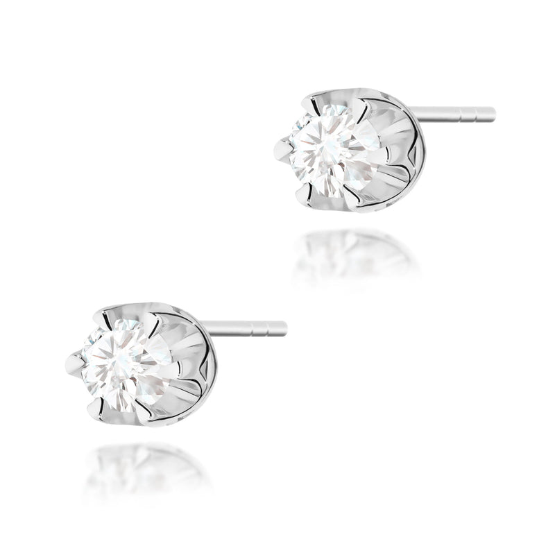 Cercei Aur 14K cu Diamant Natural 0.12 ct, imaginea 5 din 6