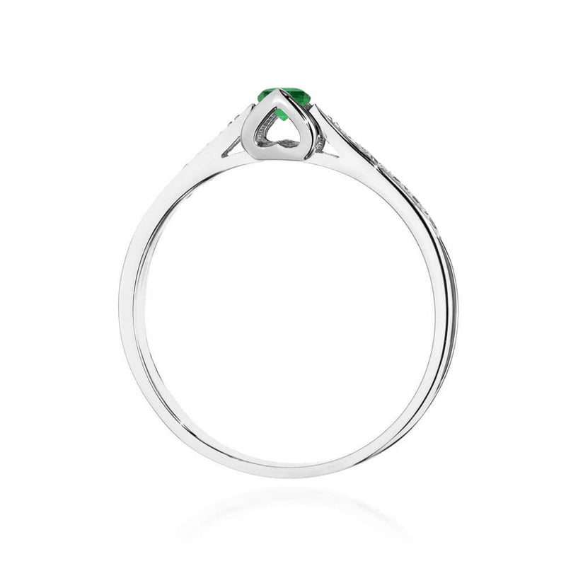 Inel Aur 14K cu Smarald 0.15 ct si Diamante Naturale 0.05 ct, imaginea 11 din 12