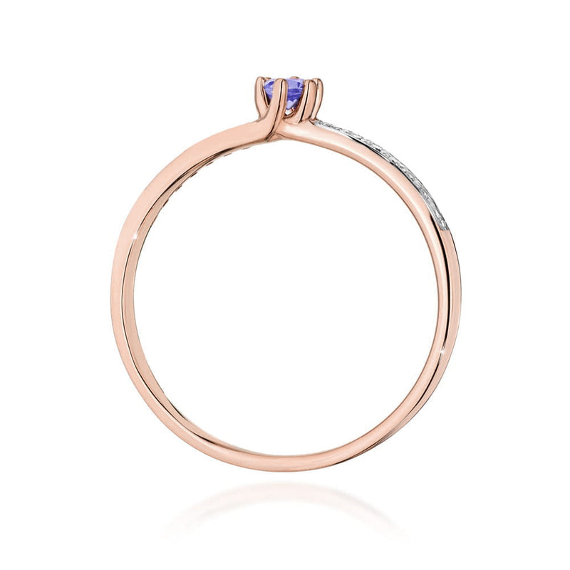 Inel Aur 14K cu Tanzanit 0.15 ct si Diamante Naturale 0.07 ct, imaginea 7 din 12