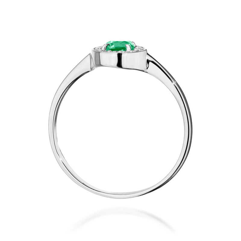 Inel Aur 14K cu Smarald 0.30 ct si Diamante Naturale 0.10 ct, imaginea 11 din 12