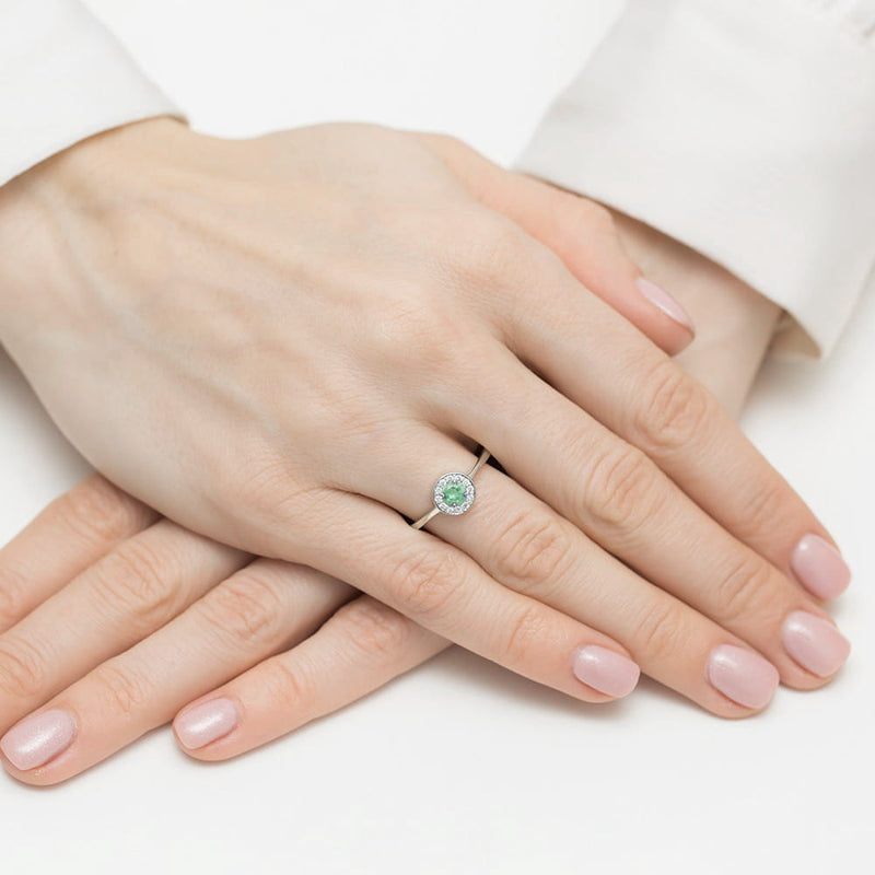 Inel Aur 14K cu Smarald 0.30 ct si Diamante Naturale 0.10 ct, imaginea 12 din 12