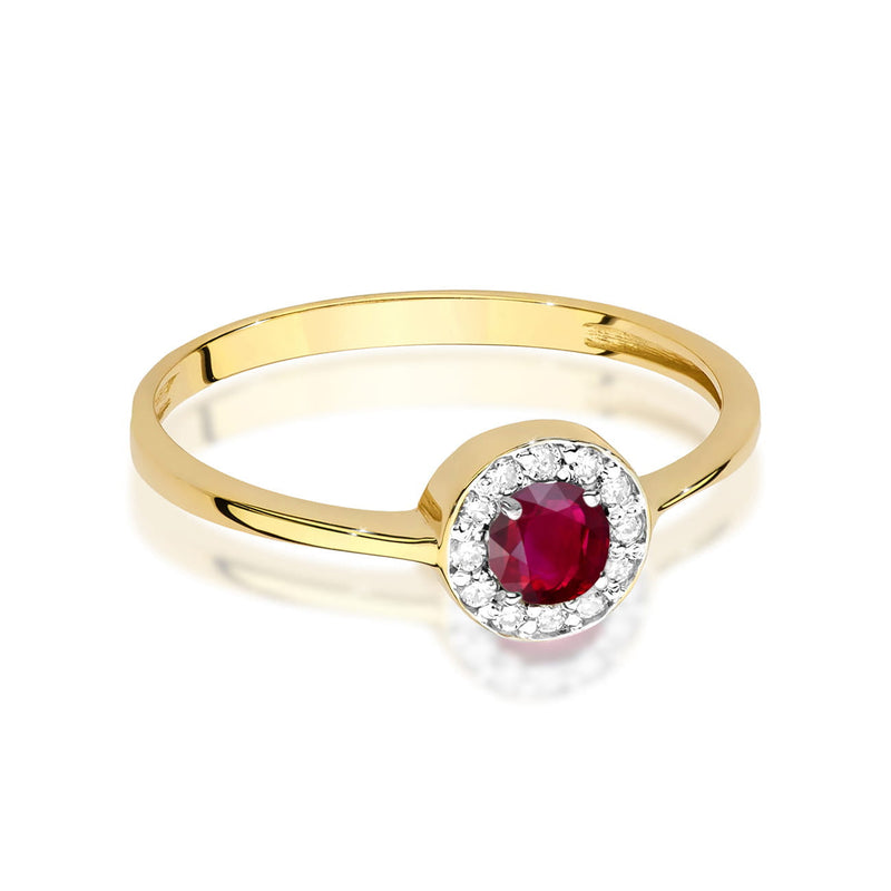 Inel Aur 14K cu Rubin 0.30 ct si Diamante Naturale 0.10 ct, imaginea 2 din 12