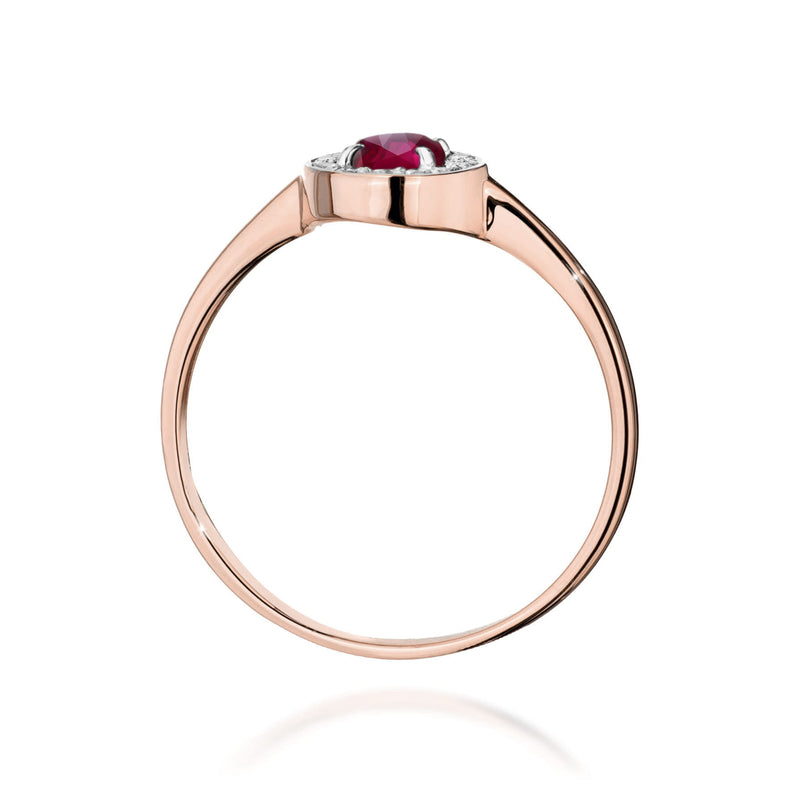 Inel Aur 14K cu Rubin 0.30 ct si Diamante Naturale 0.10 ct, imaginea 7 din 12