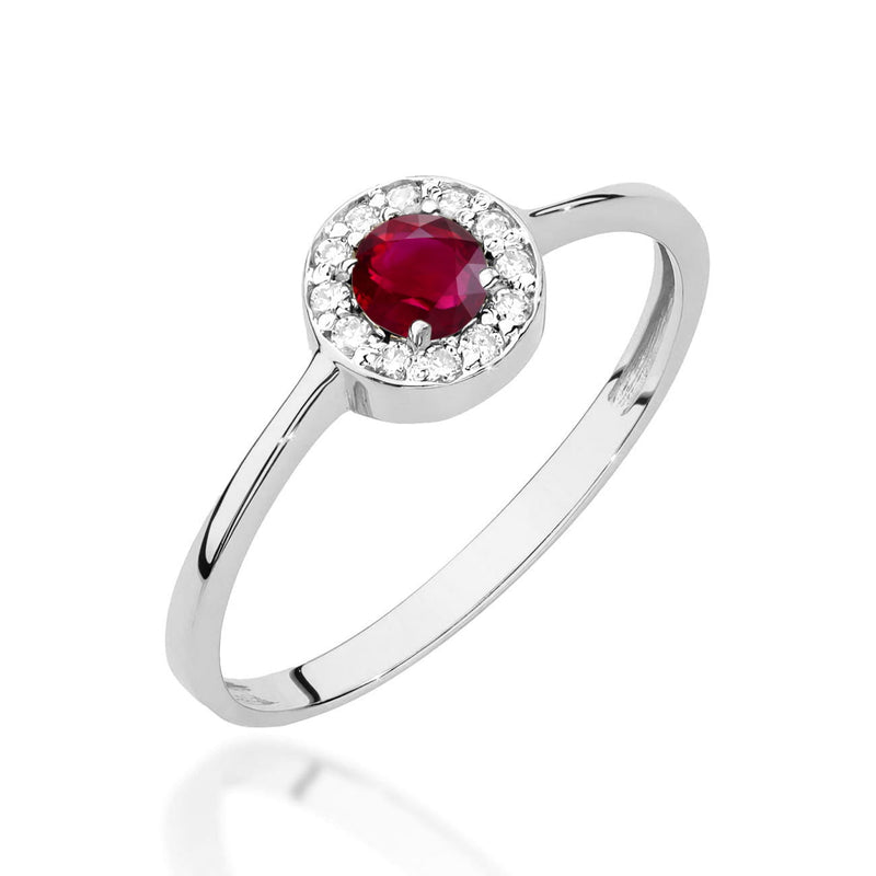 Inel Aur 14K cu Rubin 0.30 ct si Diamante Naturale 0.10 ct, imaginea 9 din 12