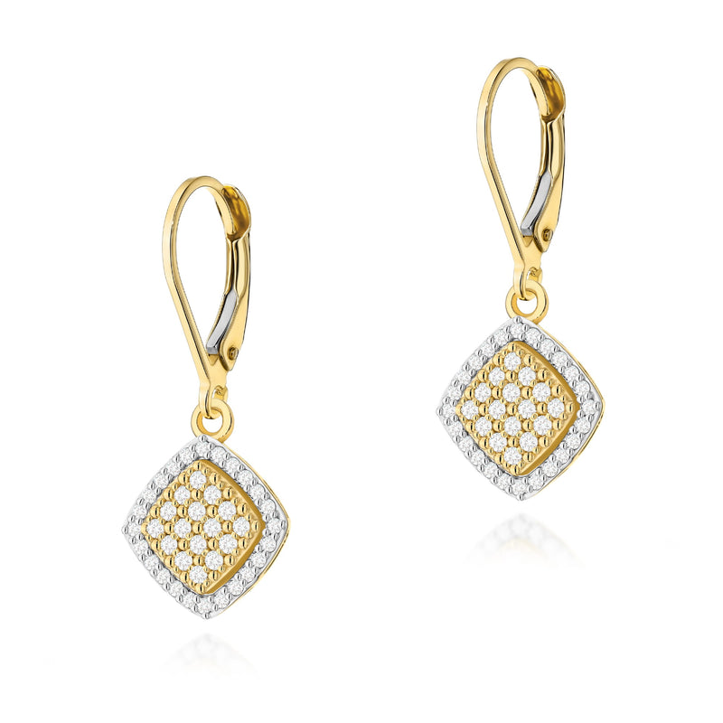 Cercei Aur 14K cu Diamante Naturale 0.40 ct — Aur galben