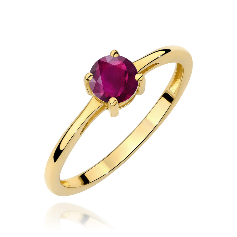 Inel Aur 14K cu Rhodolite 0.60 ct — Aur galben