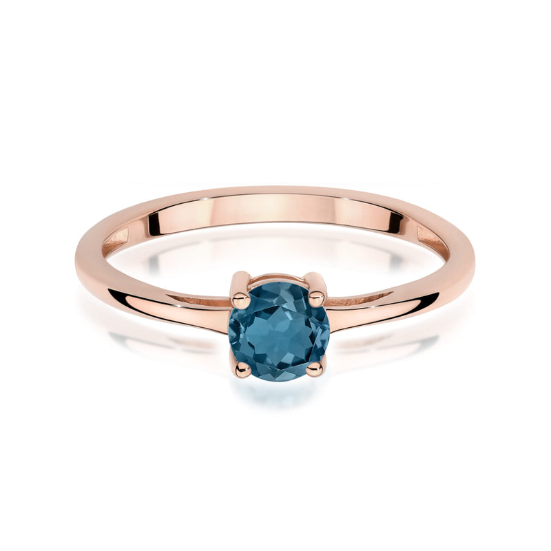 Inel Aur 14K cu Topaz London Blue 0.50 ct, imaginea 6 din 12