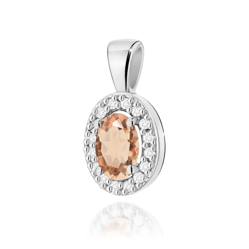 Pandantiv Aur 14K cu Morganit 0.40 ct si Diamante Naturale 0.08 ct, imaginea 7 din 9