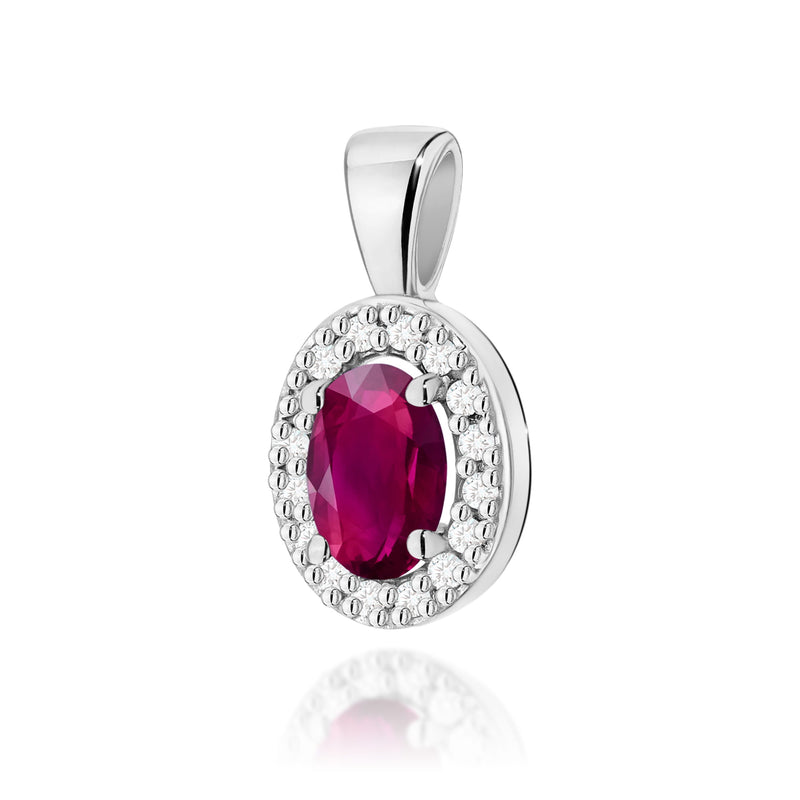 Pandantiv Aur 14K cu Rhodolite 0.50 ct si Diamante Naturale 0.08 ct, imaginea 7 din 9