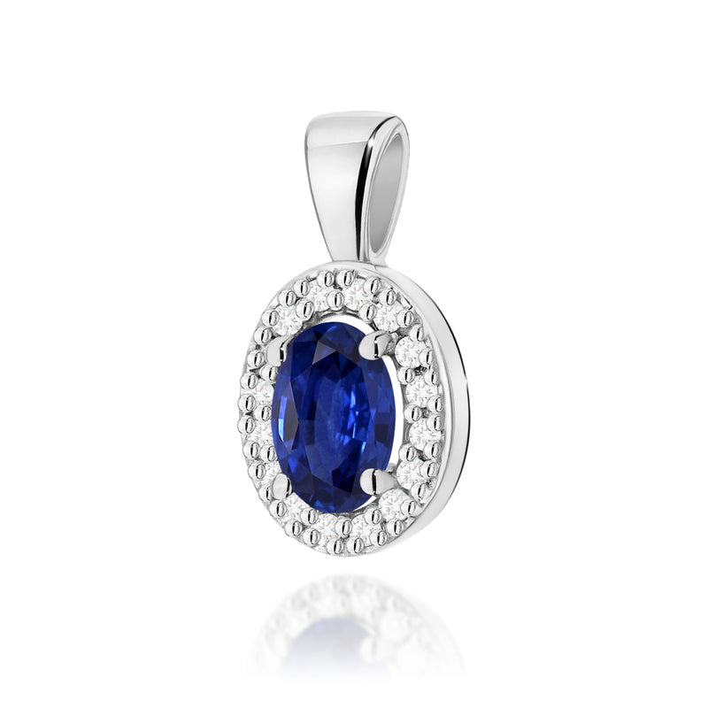 Pandantiv Aur 14K cu Safir 0.70 ct si Diamante Naturale 0.08 ct, imaginea 7 din 9