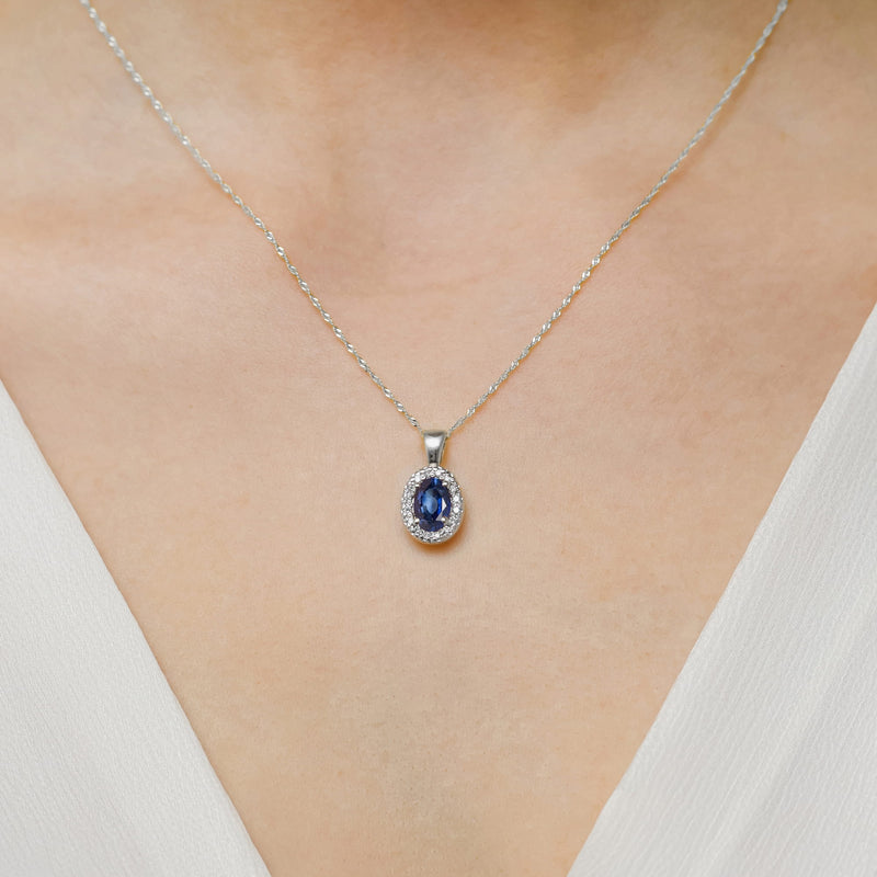 Pandantiv Aur 14K cu Safir 0.70 ct si Diamante Naturale 0.08 ct, imaginea 9 din 9