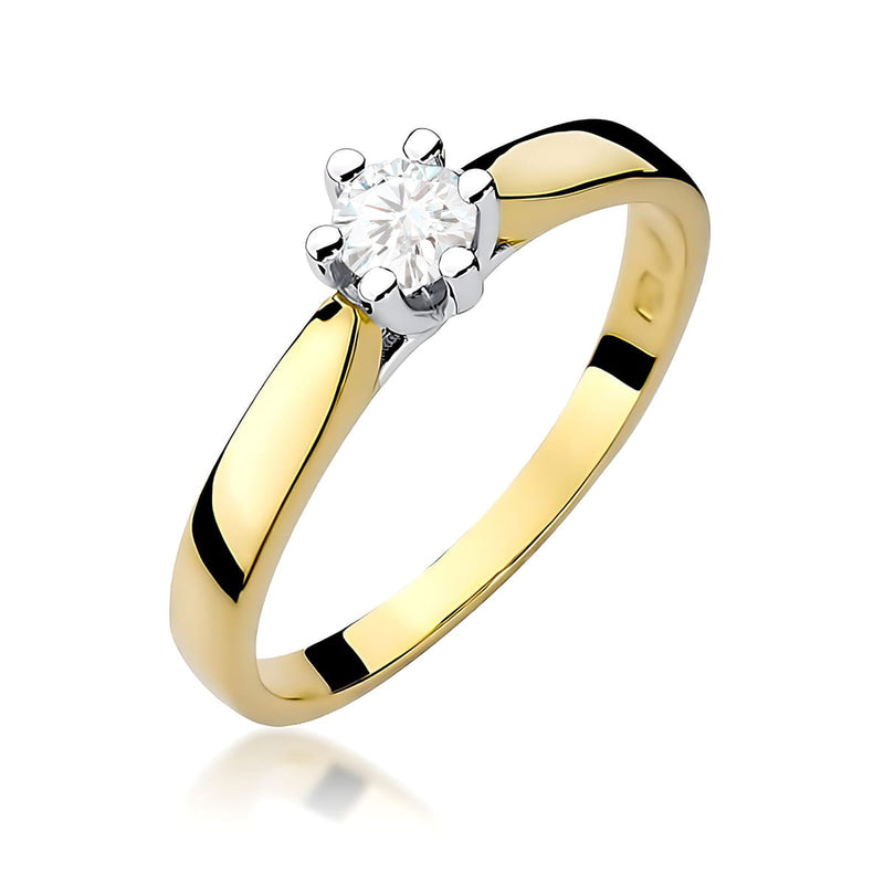 Inel Aur 14K cu Diamant de Laborator 0.25 ct — Aur galben