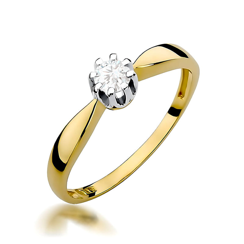 Inel Aur 14K cu Diamant de Laborator 0.20 ct — Aur galben