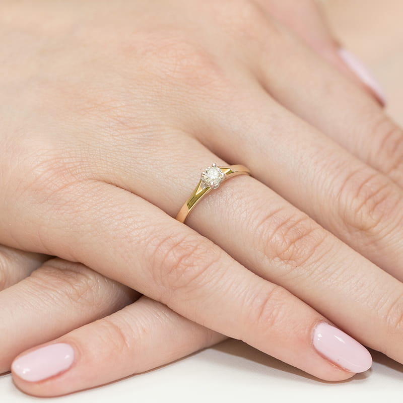 Inel Aur 14K cu Diamant de Laborator 0.20 ct, imaginea 4 din 12