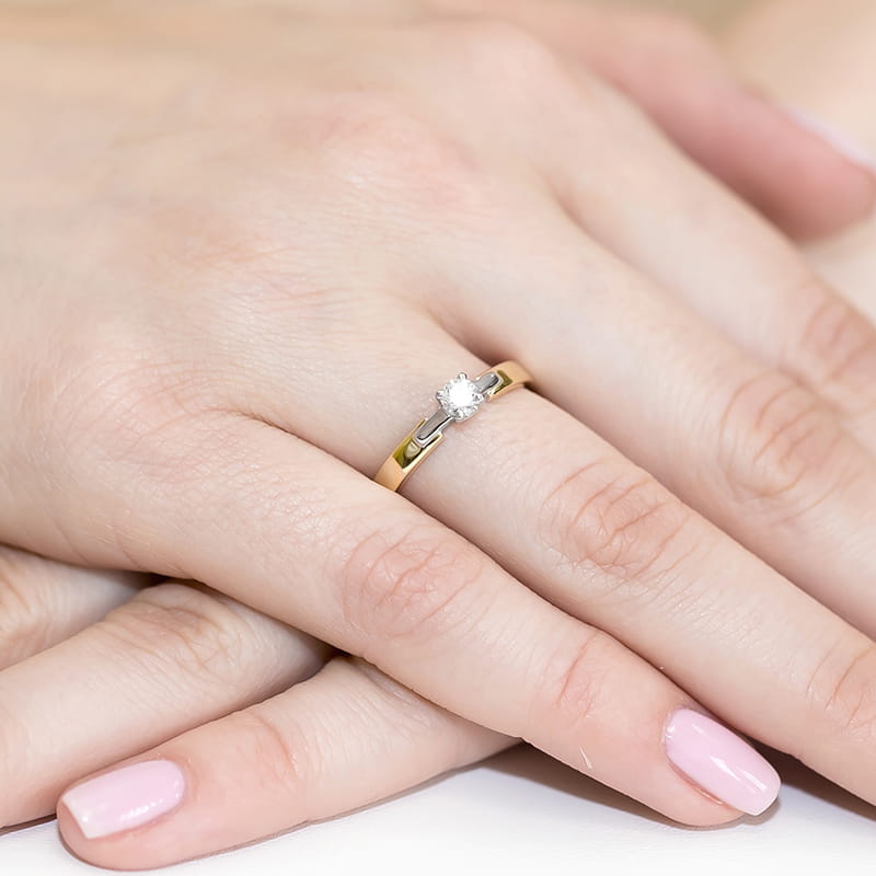 Inel Aur 14K cu Diamant de Laborator 0.20 ct, imaginea 4 din 12
