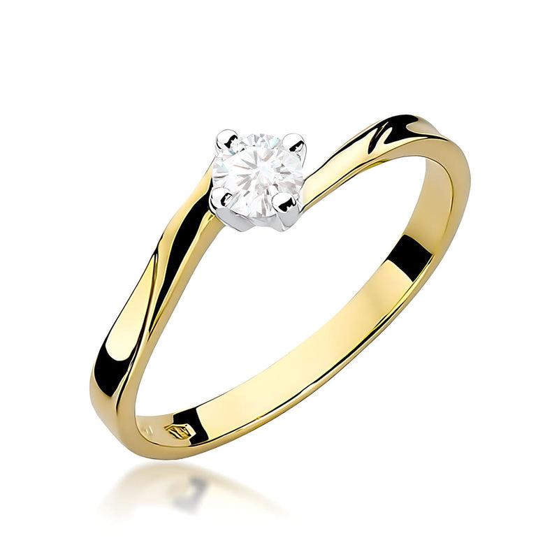 Inel Aur 14K cu Diamant de Laborator 0.20 ct — Aur galben
