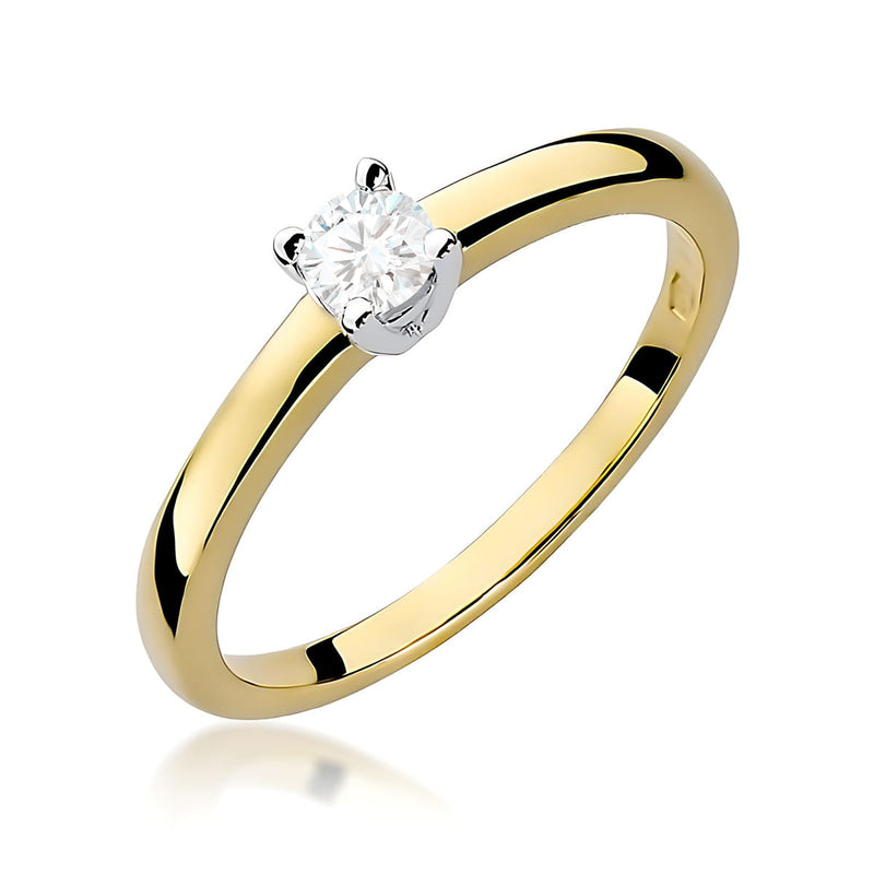Inel Aur 14K cu Diamant de Laborator 0.20 ct — Aur galben