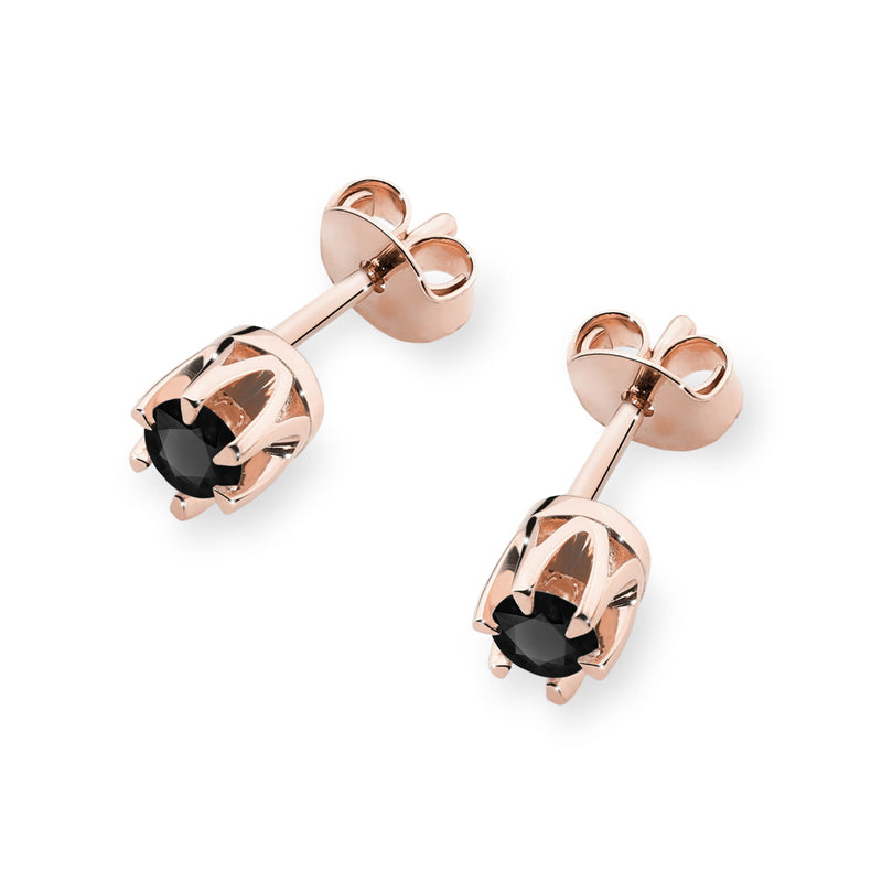 Cercei Aur 14K cu Diamant Natural Negru 0.12 ct, imaginea 2 din 2