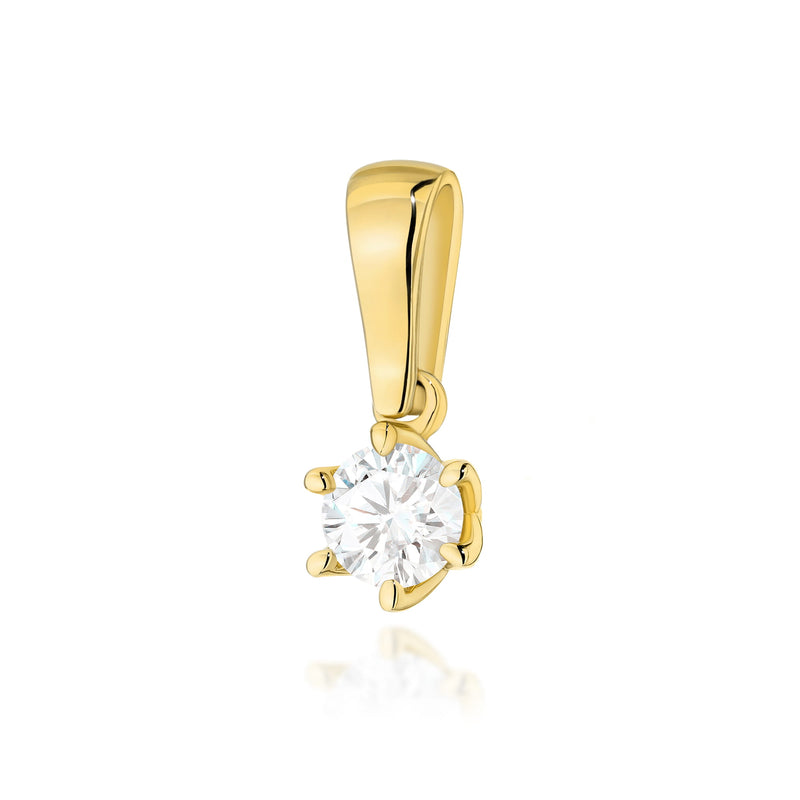 Pandantiv Aur 14K cu Diamant Natural 0.30 ct — Aur galben