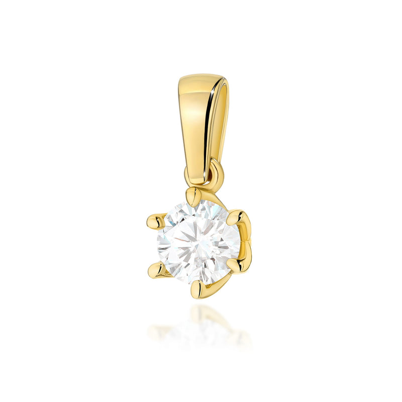 Pandantiv Aur 14K cu Diamant Natural 0.50 ct — Aur galben