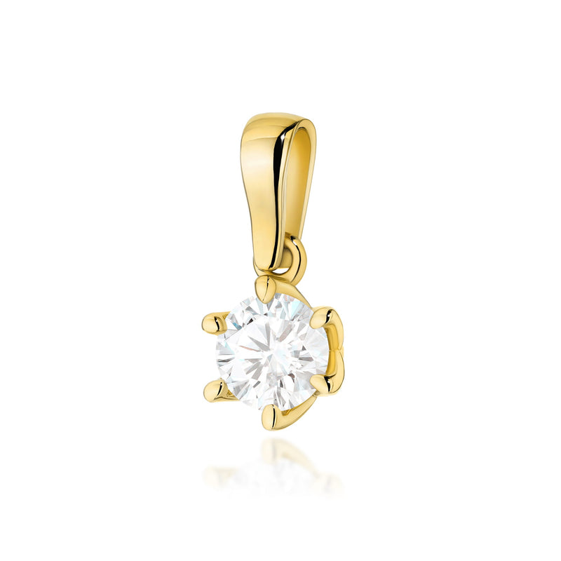 Pandantiv Aur 14K cu Diamant de Laborator 0.70 ct — Aur galben
