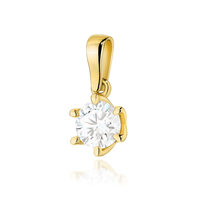 Pandantiv Aur 14K cu Diamant de Laborator 1.00 ct — Aur galben