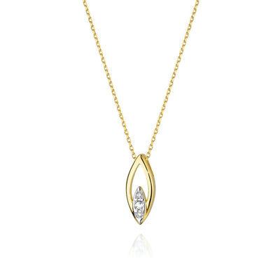 Colier Aur 14K cu Diamante Naturale 0.08 ct